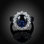  925 Sterling Silver Ring  With Sapphire Blue for Women