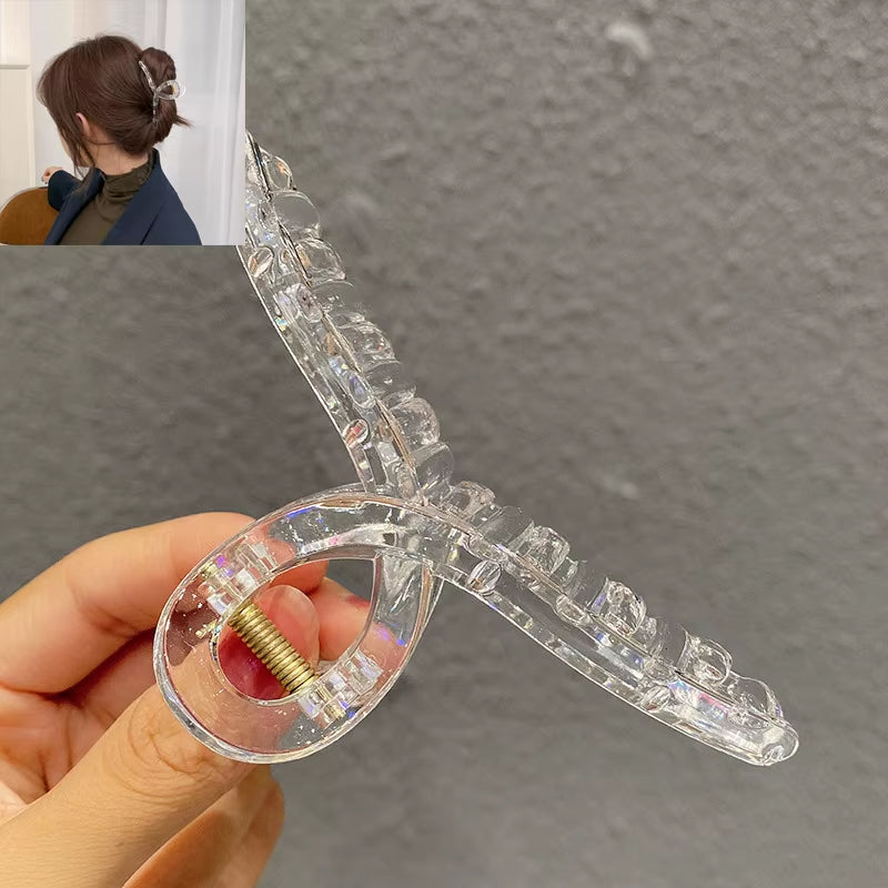 Simple Metal Hollow Out Geometric Hair Claw Ladies Elegant Hair Accessories Cross Crab Bath Clip for Women Fashion Girl Headwear