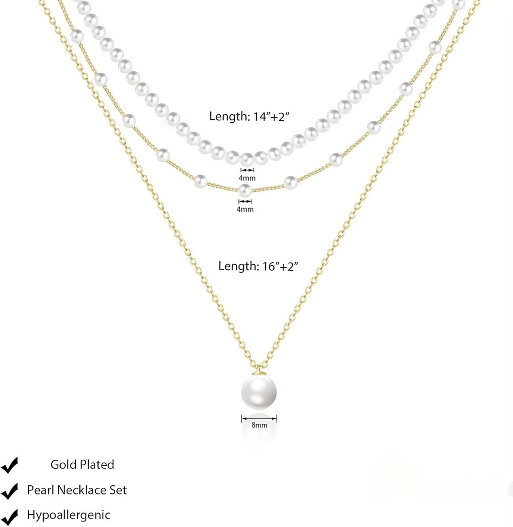 Gold Plated Pearl Necklace for Women