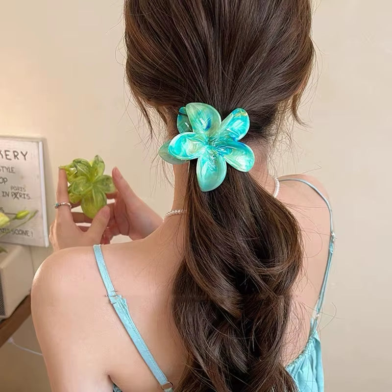 Summer Hawaiian Flower Hair Claw Clip