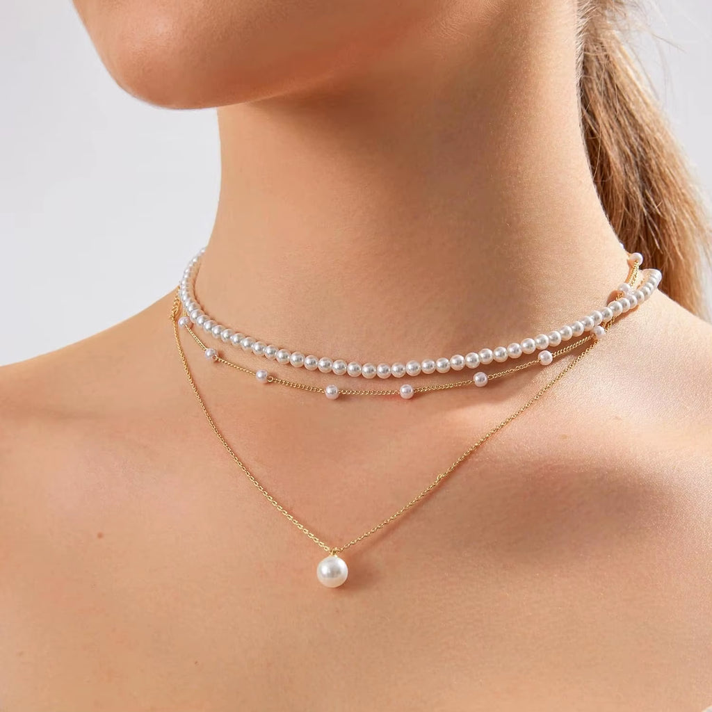 Gold Plated Pearl Necklace for Women