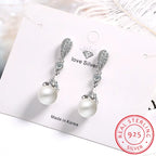 Pearl Silver Wedding Dangle Earring