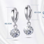 Zircon 925 Sterling Silver Ladies`Stud Earrings 