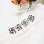  Sterling-Silver-Jewelry Zircon Eternal Heart Twist Earrings 