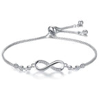 Fashion Crystal Infinity Bracelet Summer Adjustable Zircon Endless Love Charm Bracelet Women Giirls Birthday Jewelry Gifts