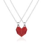 Magnetic Heart Couple Necklaces - Set of 2, Ideal for Valentine's Day, Best Friends, and Wedding Party Gifts