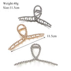 Simple Metal Hollow Out Geometric Hair Claw Ladies Elegant Hair Accessories Cross Crab Bath Clip for Women Fashion Girl Headwear