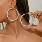 Big Full Crystal Circle Hoop Earrings for Women 