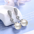 Pearl Silver Wedding Dangle Earring