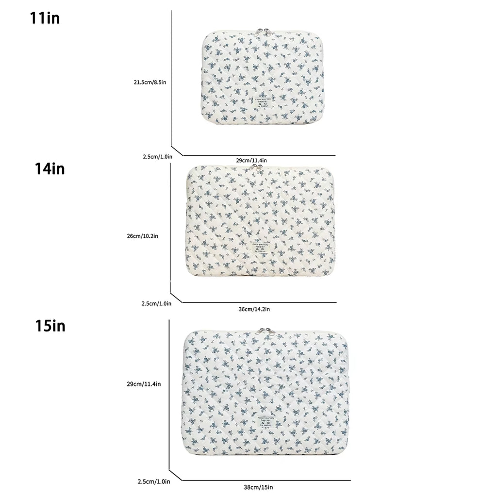 Flower Print Quilted Laptop Bag 11  - 14 Inch/15 Inch Computer Bag Protection Case Laptop Sleeve Computer Case Bag