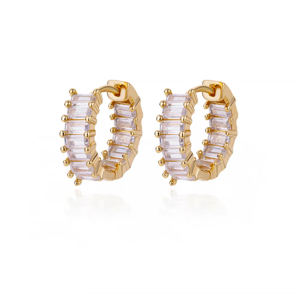 Rainbow Cibic Zircon Hoop Earrings for Women 