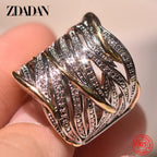925 Sterling Silver Braided Finger Ring for Women