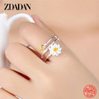 925 Sterling Silver Charm Lotus Ring for Women