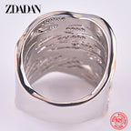 925 Sterling Silver Braided Finger Ring for Women