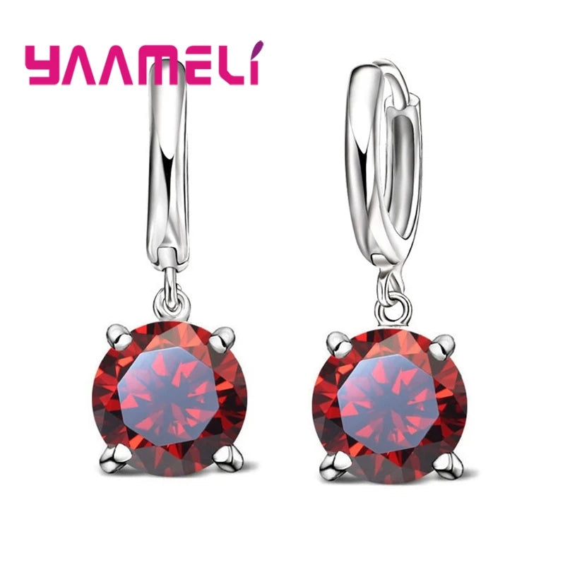 Real 925 Pure Sterling Silver Plated Dangle Earrings