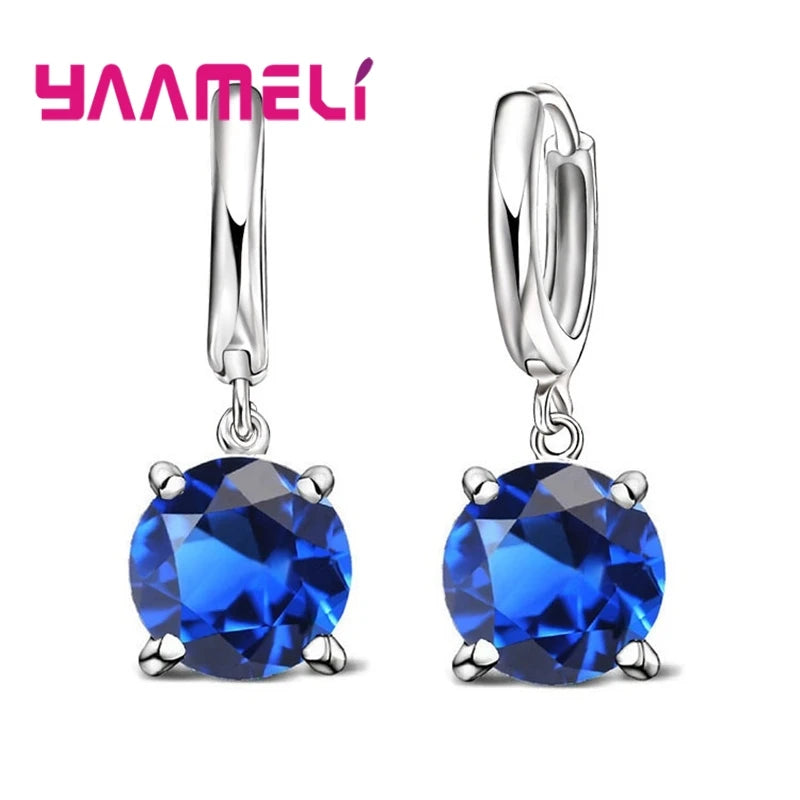 Real 925 Pure Sterling Silver Plated Dangle Earrings