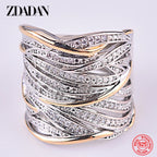 925 Sterling Silver Braided Finger Ring for Women