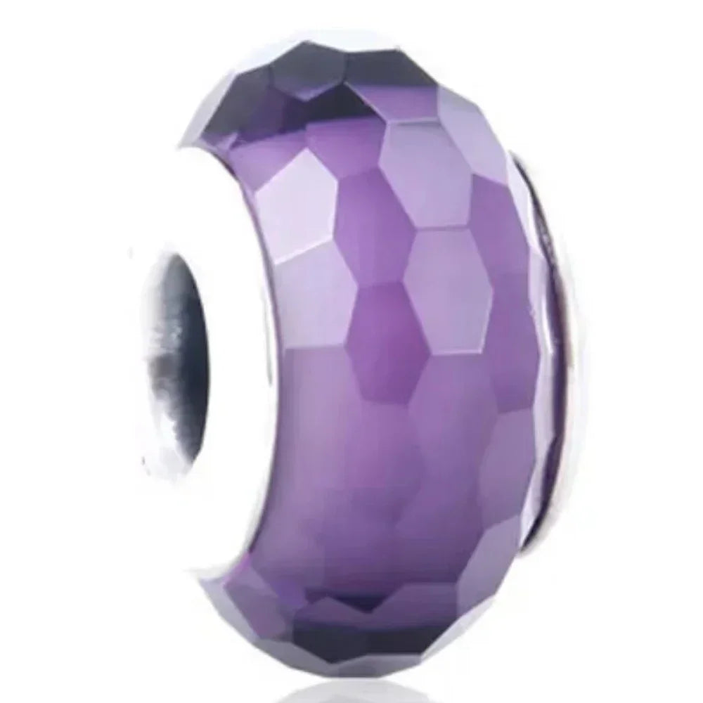 Colored Flower Leaf Cosmic Rainbow Murano Glass Charms Beads