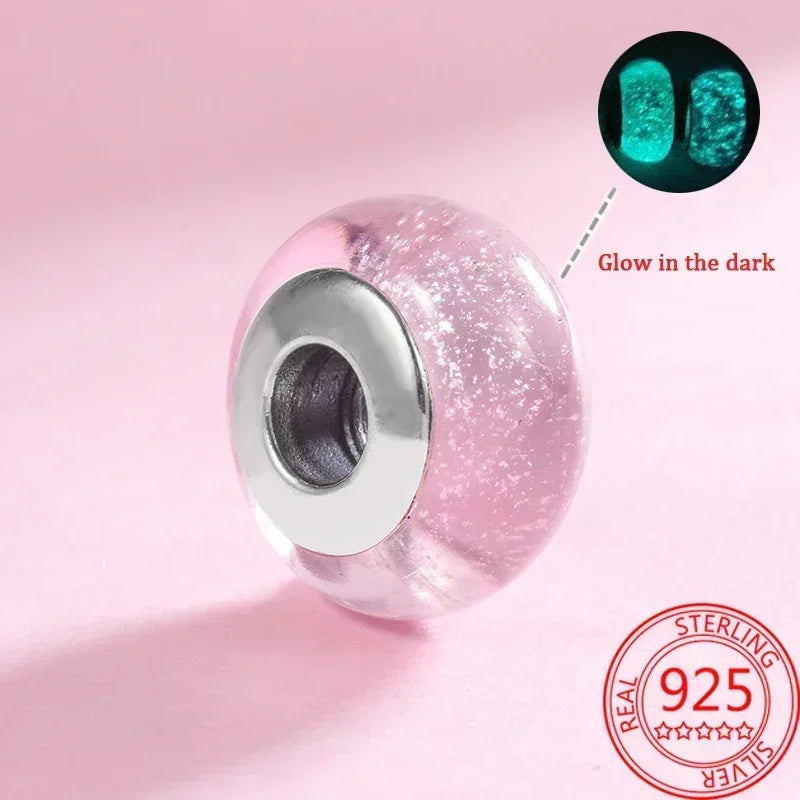 Colored Flower Leaf Cosmic Rainbow Murano Glass Charms Beads