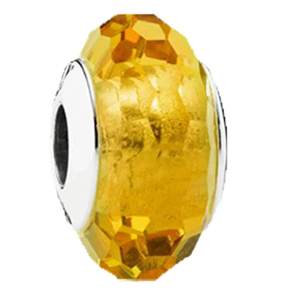 Colored Flower Leaf Cosmic Rainbow Murano Glass Charms Beads