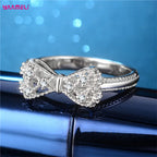Cubic Zircon Crystal Bowknot Fashion Engagement Ring