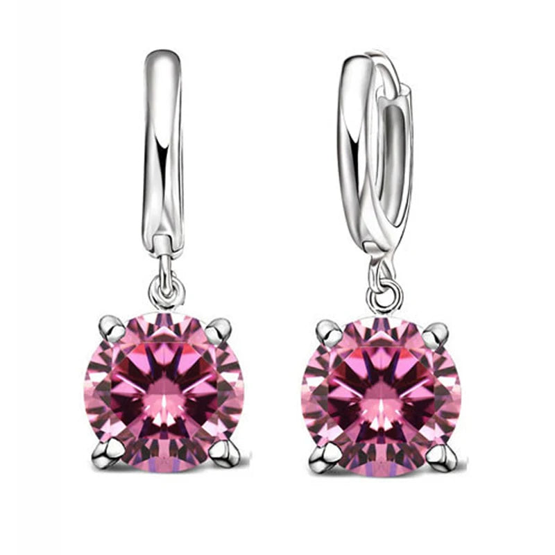 Real 925 Pure Sterling Silver Plated Dangle Earrings