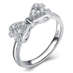Cubic Zircon Crystal Bowknot Fashion Engagement Ring