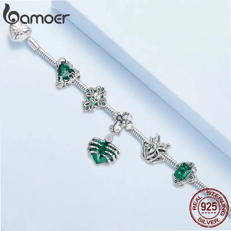 925 Sterling Silver Starburst 3Mm Snake Chain Charm Bracelet for Women