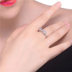 Cubic Zircon Crystal Bowknot Fashion Engagement Ring