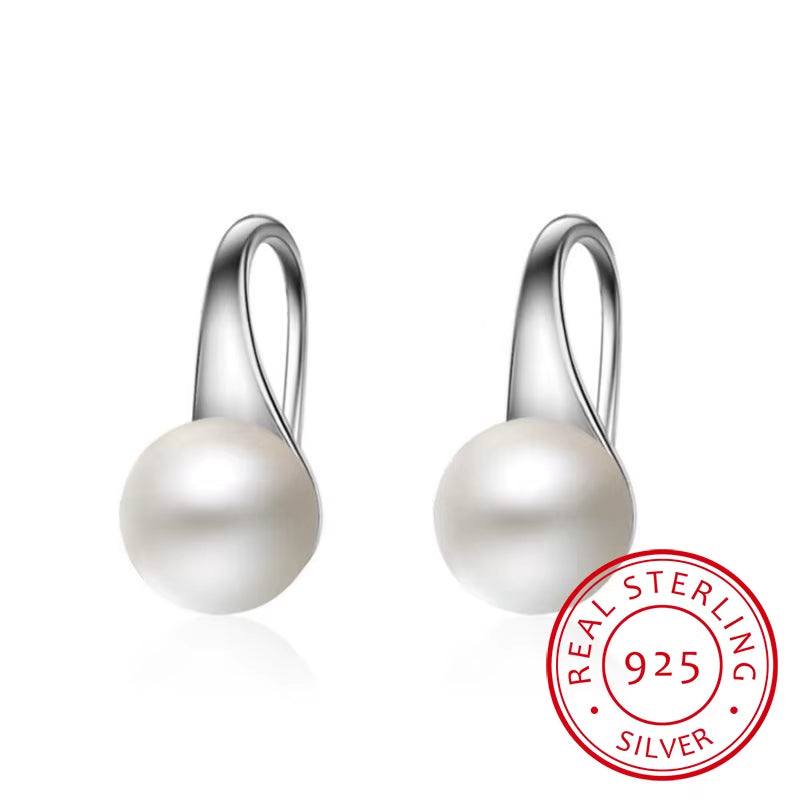 Pearl Hook Dangle Earring Brincos De Prata