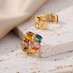 Rainbow Cibic Zircon Hoop Earrings for Women 