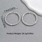 Big Full Crystal Circle Hoop Earrings for Women 