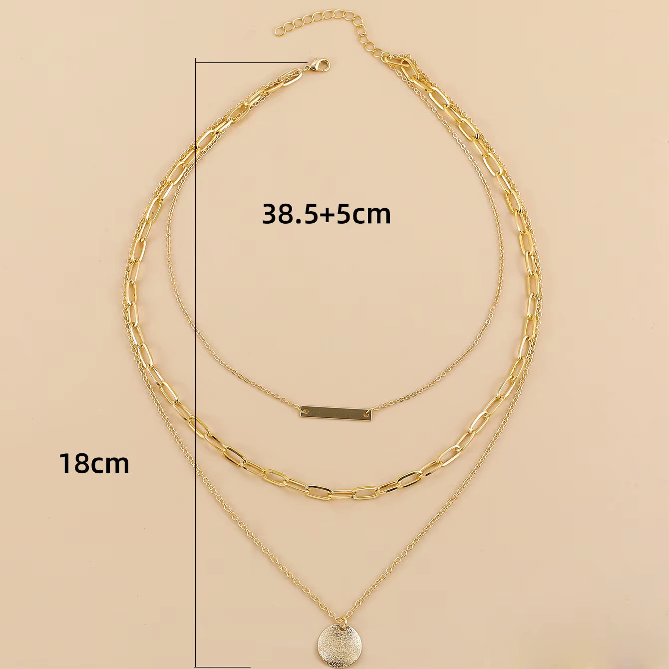 Vintage Gold Plated round Coin Pendant Neckalce for Women Multi-Layer Chain Choker Necklaces Femme Collares Punk Jewelry