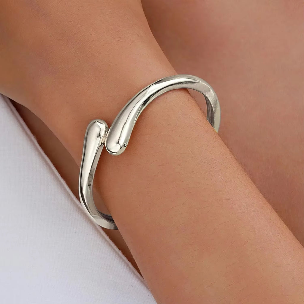 Gold Bangle Bracelets for Women Teens Trendy Chunky Adjustable Twist Cuff Bracelet Jewelry Gifts