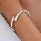 Gold Bangle Bracelets for Women Teens Trendy Chunky Adjustable Twist Cuff Bracelet Jewelry Gifts