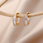 Rainbow Cibic Zircon Hoop Earrings for Women 